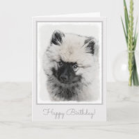 Keeshond Puppy Drawing - Cute Original Dog Art
