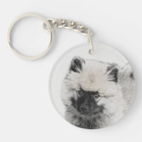 Keeshond Puppy Drawing - Cute Original Dog Art