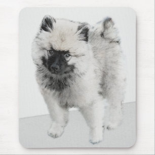 Keeshond Puppy Drawing - Cute Original Dog Art Mouse Pad