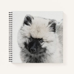 Keeshond Puppy Drawing - Cute Original Dog Art Notebook