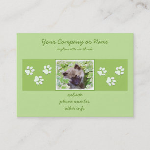 Keeshond Puppy in the Garden Painting Original Art Business Card