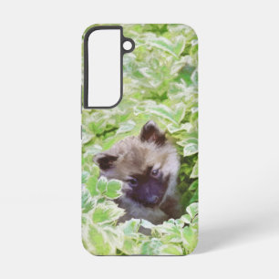 Keeshond Puppy in the Garden Painting Original Art Samsung Galaxy Case