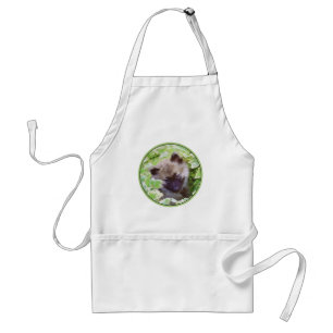 Keeshond Puppy in the Garden Painting Original Art Standard Apron