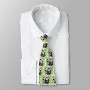 Keeshond Puppy in the Garden Painting Original Art Tie
