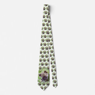 Keeshond Puppy in the Garden Painting Original Art Tie