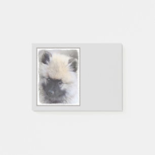 Keeshond Puppy Painting - Cute Original Dog Art Post-it Notes