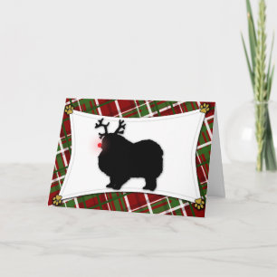 Keeshond Reindeer Christmas Card