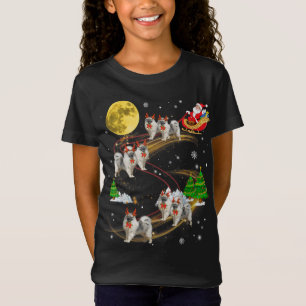 Keeshond Reindeer Christmas Dog Riding Santa Xmas  T-Shirt