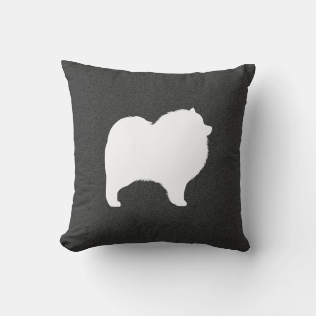 Keeshond Silhouette Cushion (Front)
