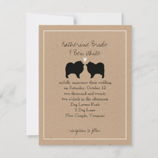 Keeshond Silhouettes Wedding Invitation
