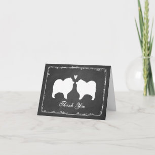 Keeshond Silhouettes Wedding Thank You Card