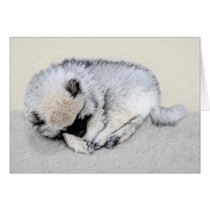 Keeshond Sleeping Puppy Painting Original Dog Art