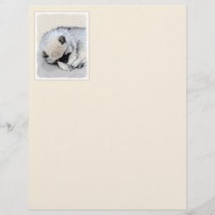 Keeshond Sleeping Puppy Painting Original Dog Art