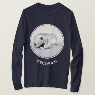 Keeshond Sleeping Puppy Painting Original Dog Art T-Shirt