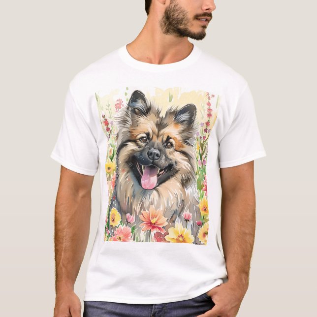 Keeshond Watercolor Men's T-Shirt (Front)