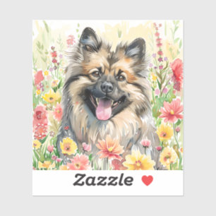 Keeshond Watercolor Sticker