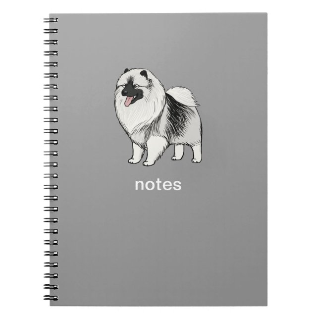 Keeshond with Custom Text Notebook (Front)