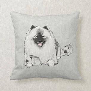 Keeshond with Puppies Cushion