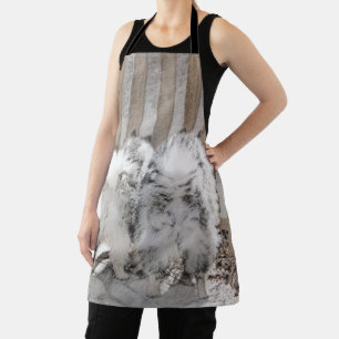 Keeshonds at the Gate Painting - Original Dog Art Apron