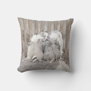 Keeshonds at the Gate Painting - Original Dog Art Cushion