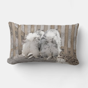 Keeshonds at the Gate Painting - Original Dog Art Lumbar Cushion