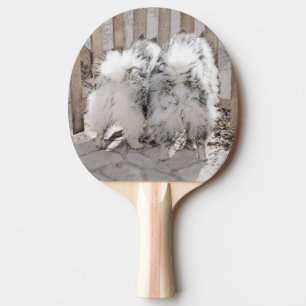 Keeshonds at the Gate Painting - Original Dog Art Ping Pong Paddle