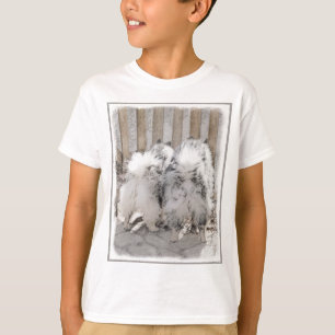 Keeshonds at the Gate Painting - Original Dog Art T-Shirt