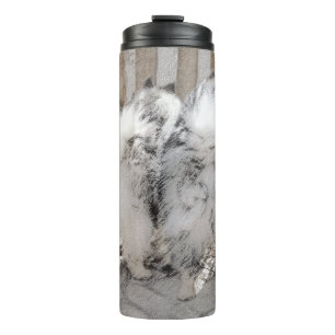 Keeshonds at the Gate Painting - Original Dog Art Thermal Tumbler