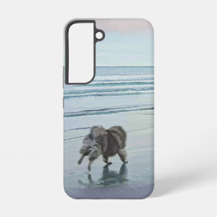 Keeshonds at the Seashore Painting Dog Art Samsung Galaxy Case