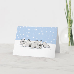 Keesies in the Snow Keeshond Christmas Custom Holiday Card