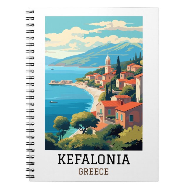 Kefalonia Greece Retro Vintage Travel Notebook (Front)
