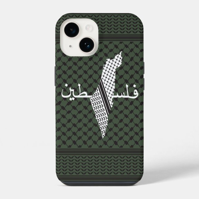 Keffiyeh Palestine Pattern Green iPhone Case (Back)