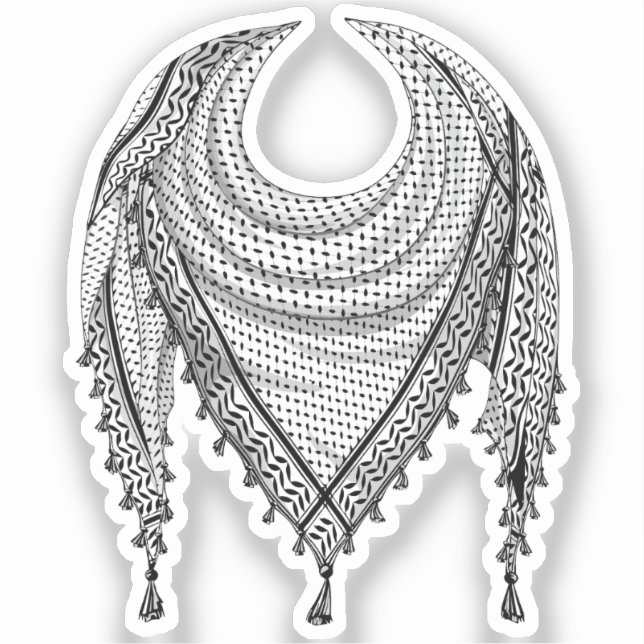 Keffiyeh Palestinian Scarf Traditional Fabric (Front)