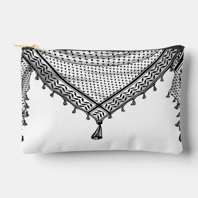 Keffiyeh Palestinian Scarf Traditional Fabric Accessory Pouch (Front)