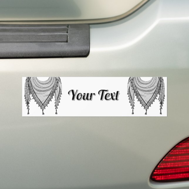 Keffiyeh Palestinian Scarf Traditional Fabric Bumper Sticker (On Car)