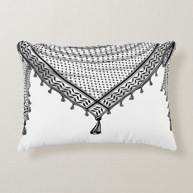 Keffiyeh Palestinian Scarf Traditional Fabric Decorative Cushion (Front)