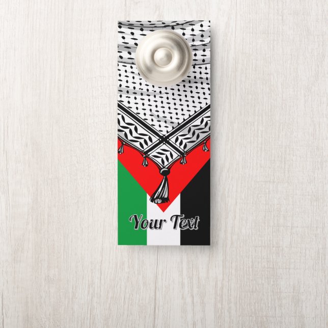 Keffiyeh Palestinian Scarf Traditional Fabric Door Hanger (On Knob)