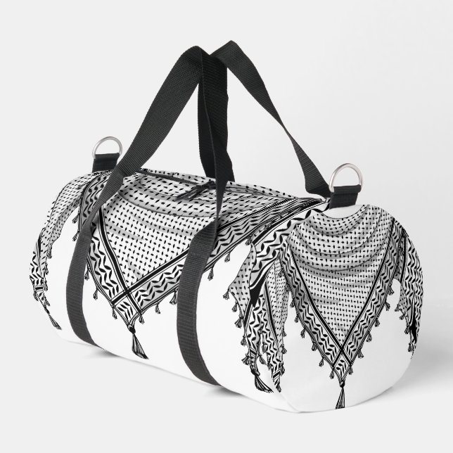 Keffiyeh Palestinian Scarf Traditional Fabric Duffle Bag (Left Corner)