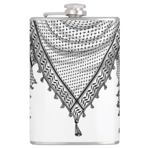 Keffiyeh Palestinian Scarf Traditional Fabric Hip Flask