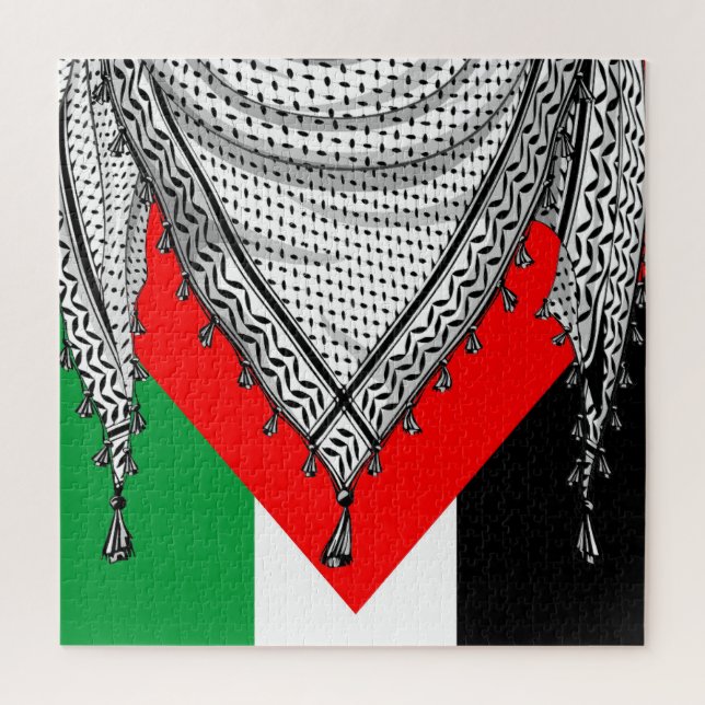 Keffiyeh Palestinian Scarf Traditional Fabric Jigsaw Puzzle (Vertical)