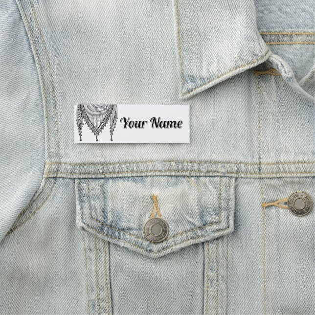 Keffiyeh Palestinian Scarf Traditional Fabric Name Tag (In Situ)