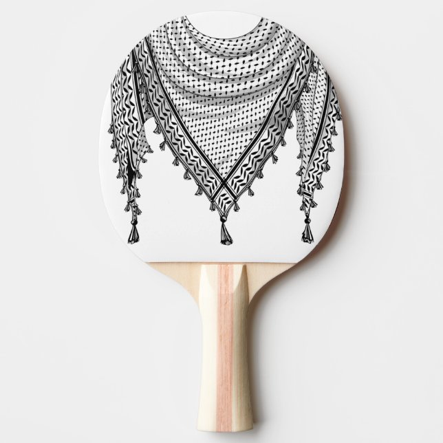 Keffiyeh Palestinian Scarf Traditional Fabric Ping Pong Paddle (Front)