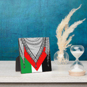 Keffiyeh Palestinian Scarf Traditional Fabric Plaque