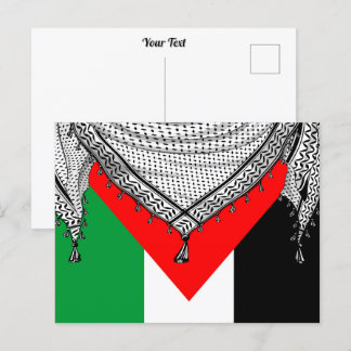 Keffiyeh Palestinian Scarf Traditional Fabric Postcard