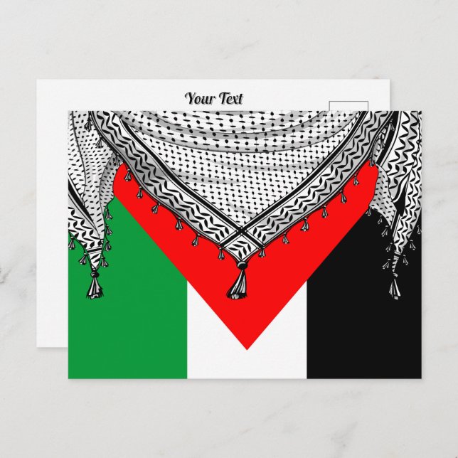Keffiyeh Palestinian Scarf Traditional Fabric Postcard (Front/Back)