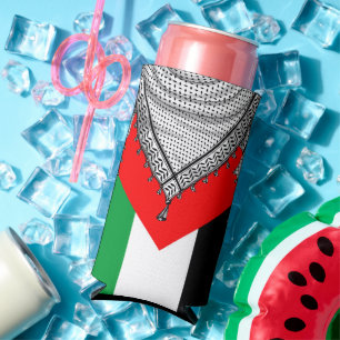 Keffiyeh Palestinian Scarf Traditional Fabric Seltzer Can Cooler