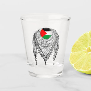 Keffiyeh Palestinian Scarf Traditional Fabric Shot Glass
