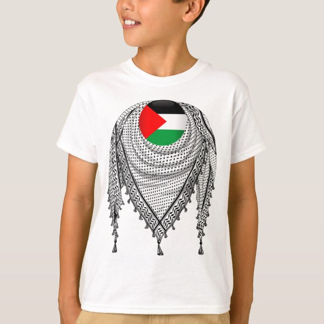 Keffiyeh Palestinian Scarf Traditional Fabric T-Shirt (Front)