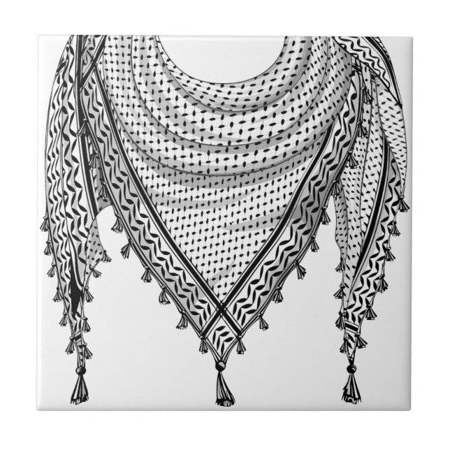 Keffiyeh Palestinian Scarf Traditional Fabric Tile (Front)