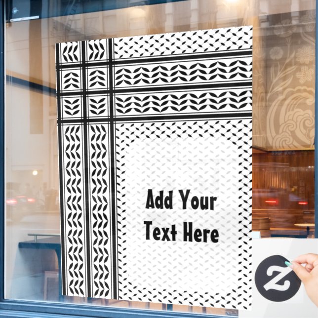 Keffiyeh Symbol of Palestine Resistance Pattern (Cafe Window)